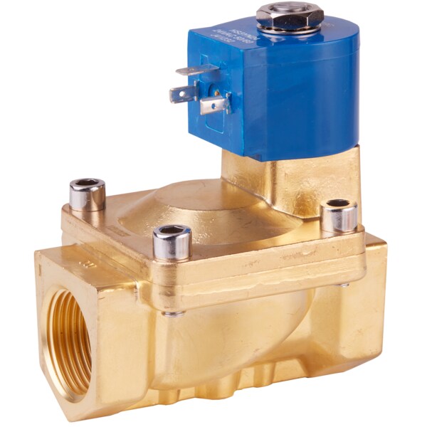 Solenoid Valve, 2-Way, 1 in Pipe Size, 120V/60V, 110V/50V, Diaphragm, Pilot Operated, Brass, NBR